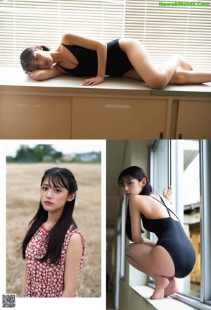 A couple of young women sitting on top of a wooden bench.