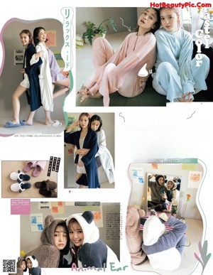 A group of women in pajamas are posing for a magazine.